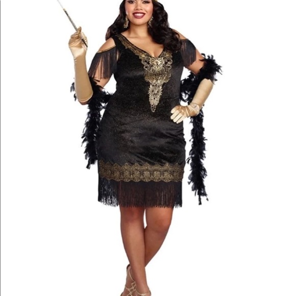 Dreamgirl Womens Swanky Flapper Black/Gold - Picture 7 of 11